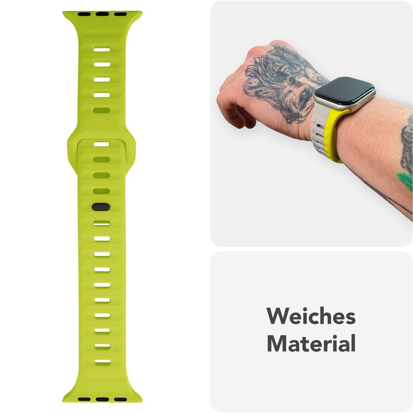 NALIA Motion Band for Apple Watch Ultra/SE/10/9/8/7/6/5/4/3/2/1, Case Size 42/44/45/46/49mm, Soft Silicone Replacement Sport Band with Snap-on Closure