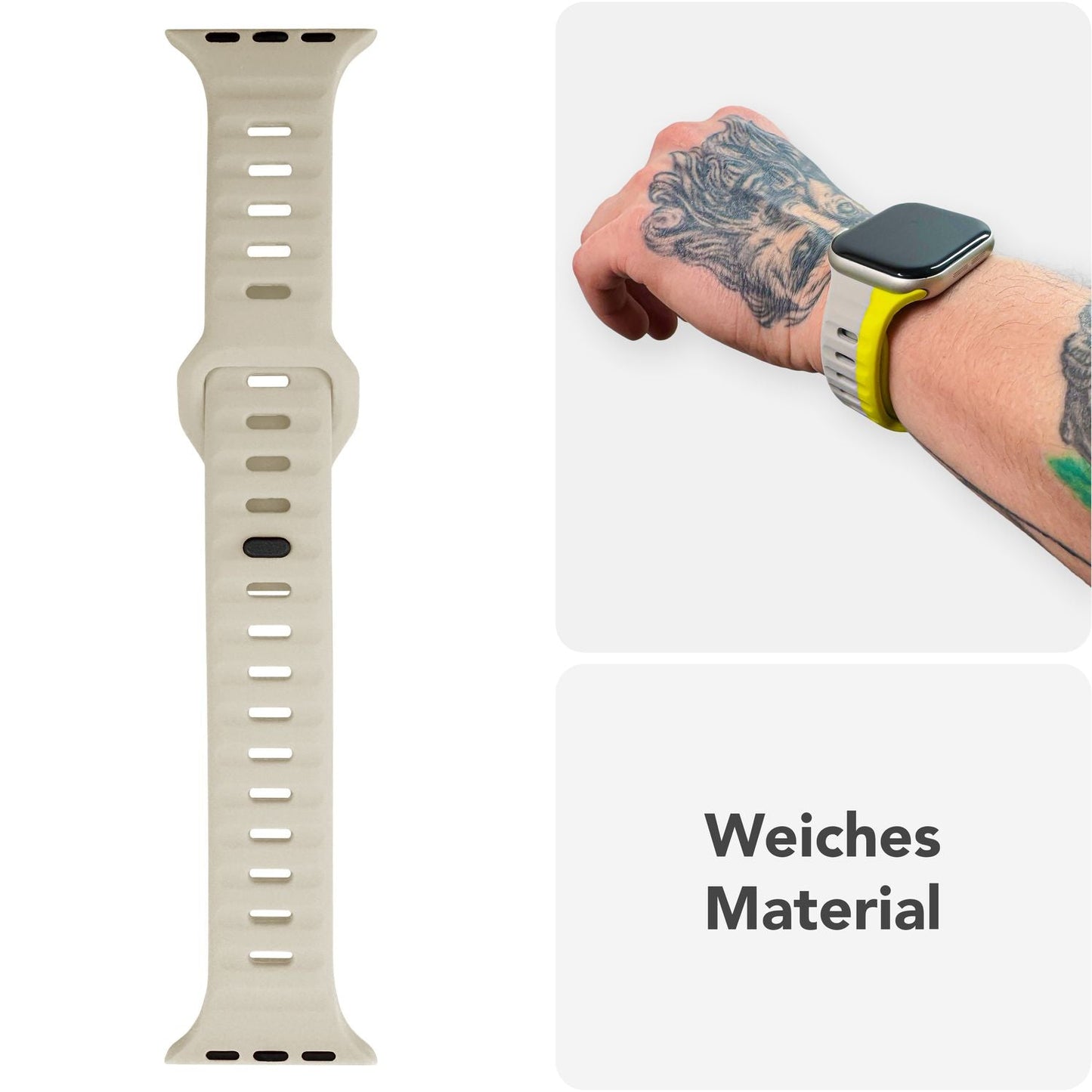 NALIA Motion Band for Apple Watch Ultra/SE/10/9/8/7/6/5/4/3/2/1, Case Size 42/44/45/46/49mm, Soft Silicone Replacement Sport Band with Snap-on Closure