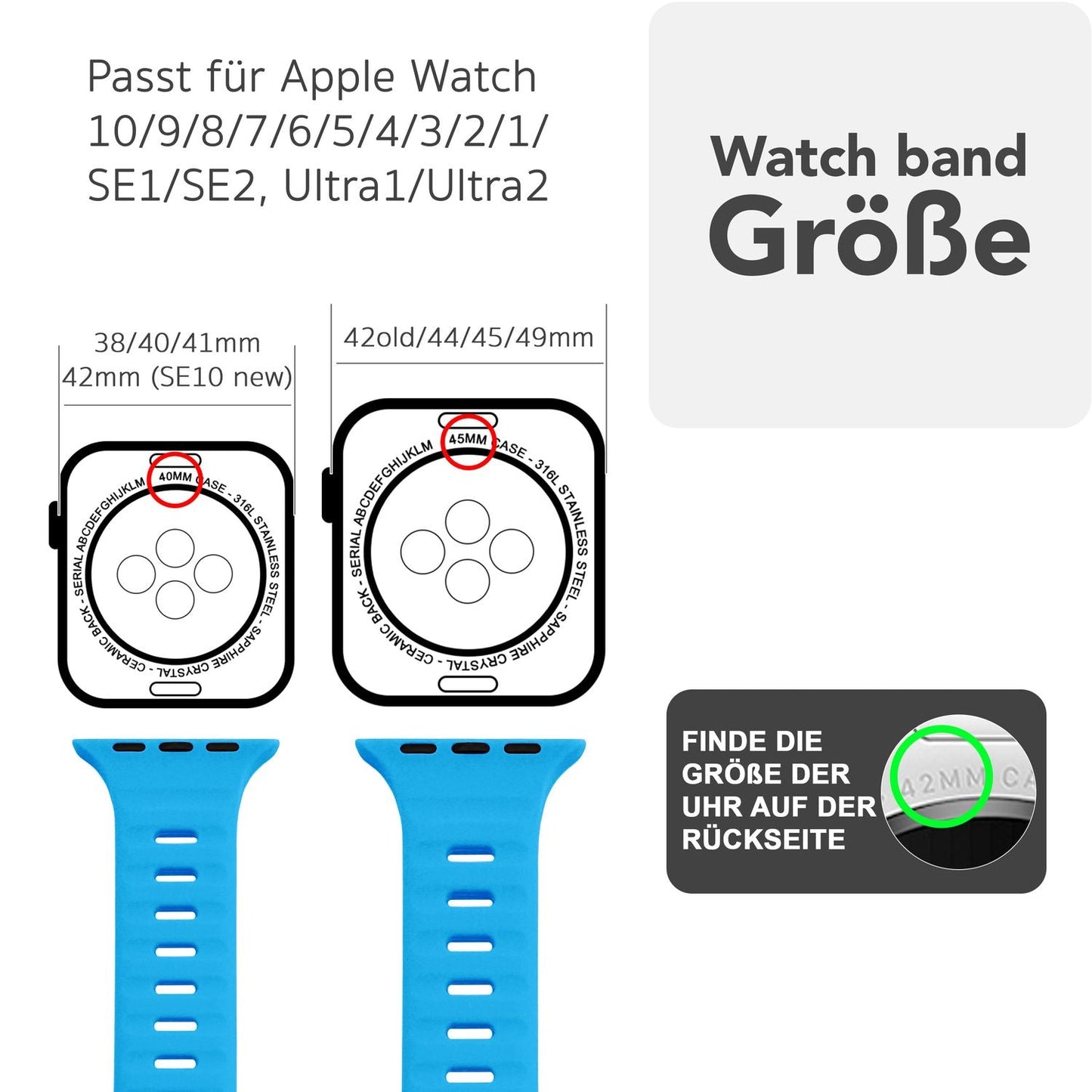 NALIA Motion Band for Apple Watch Ultra/SE/10/9/8/7/6/5/4/3/2/1, Case Size 42/44/45/46/49mm, Soft Silicone Replacement Sport Band with Snap-on Closure