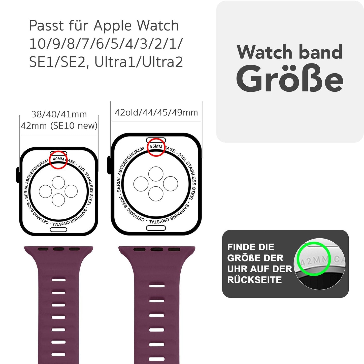 NALIA Motion Band for Apple Watch Ultra/SE/10/9/8/7/6/5/4/3/2/1, Case Size 42/44/45/46/49mm, Soft Silicone Replacement Sport Band with Snap-on Closure