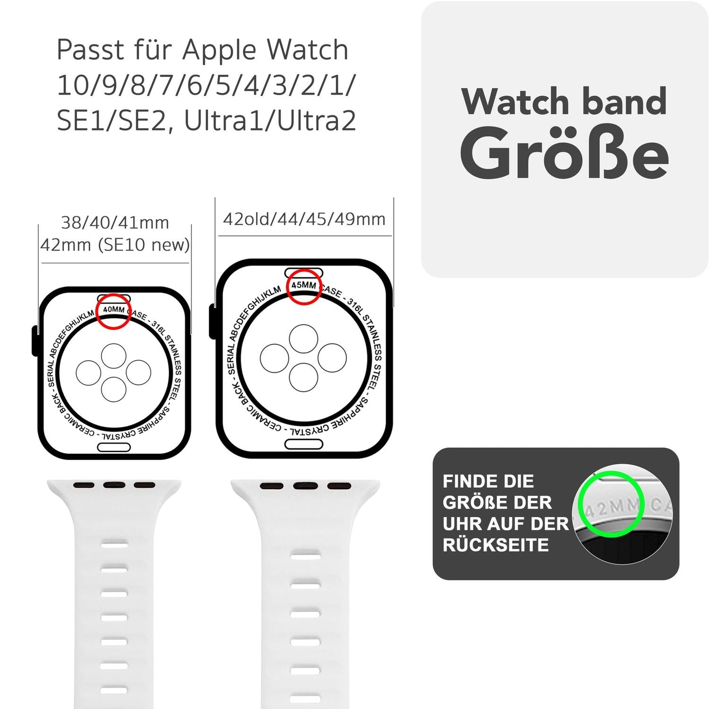 NALIA Motion Band for Apple Watch Ultra/SE/10/9/8/7/6/5/4/3/2/1, Case Size 42/44/45/46/49mm, Soft Silicone Replacement Sport Band with Snap-on Closure