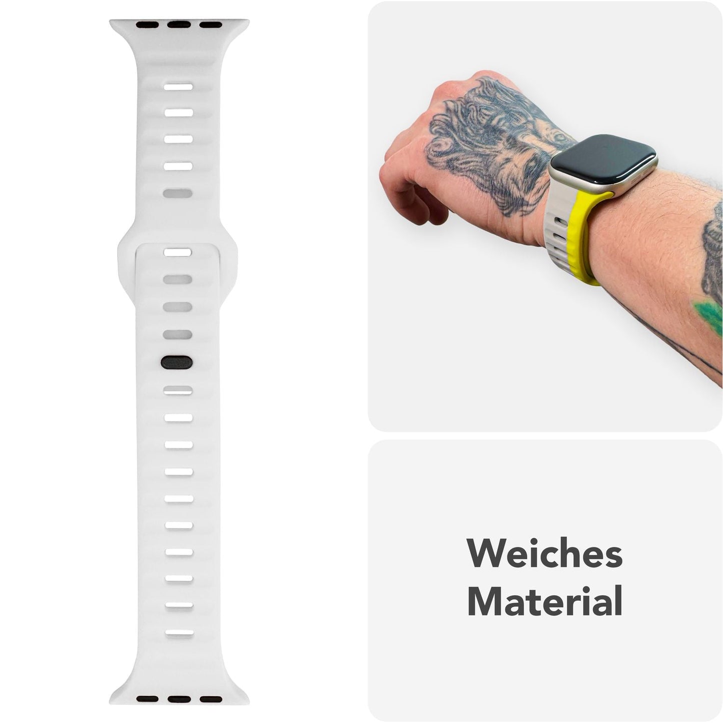 NALIA Motion Band for Apple Watch Ultra/SE/10/9/8/7/6/5/4/3/2/1, Case Size 42/44/45/46/49mm, Soft Silicone Replacement Sport Band with Snap-on Closure