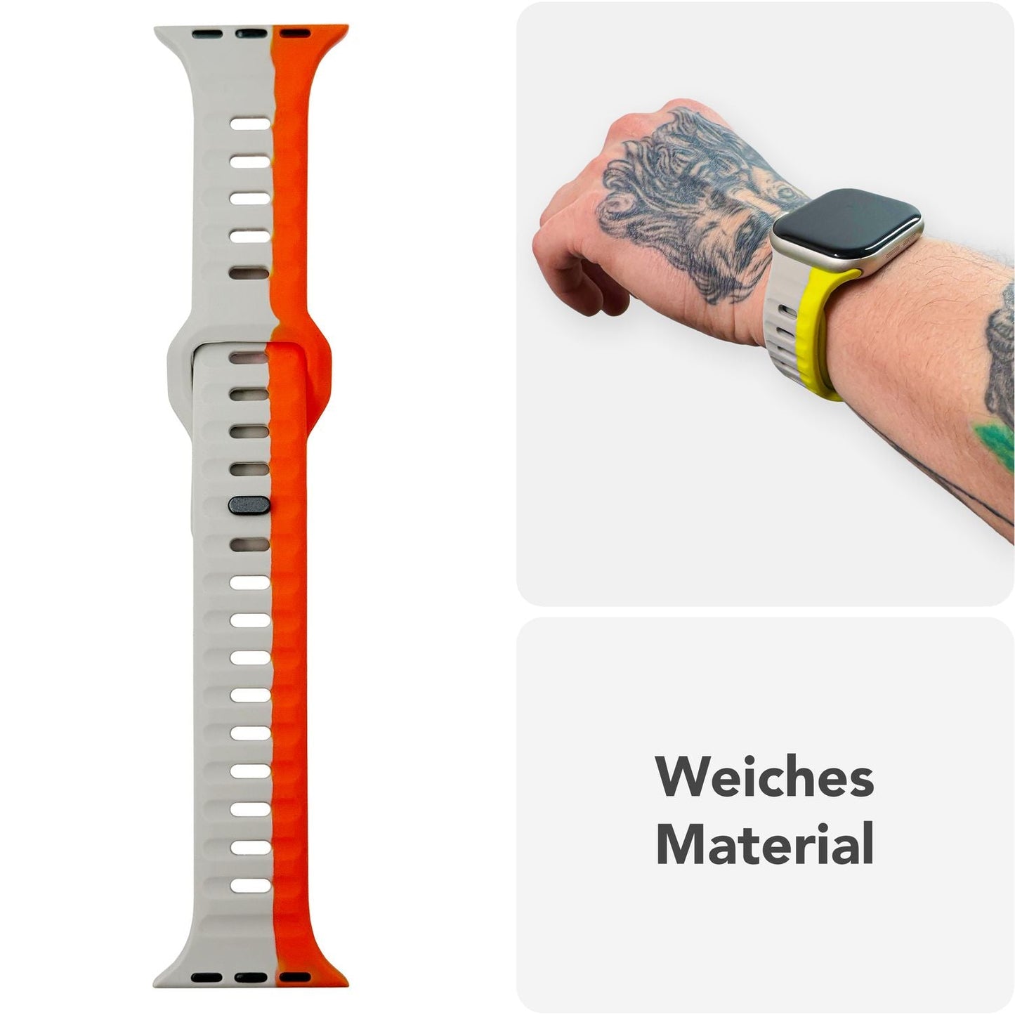 NALIA Motion Band for Apple Watch Ultra/SE/10/9/8/7/6/5/4/3/2/1, Case Size 42/44/45/46/49mm, Soft Silicone Replacement Sport Band with Snap-on Closure