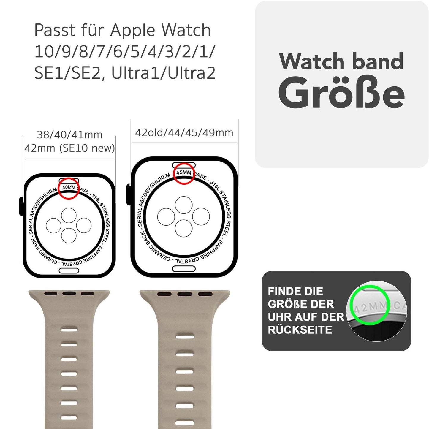 NALIA Motion Band for Apple Watch Ultra/SE/10/9/8/7/6/5/4/3/2/1, Case Size 42/44/45/46/49mm, Soft Silicone Replacement Sport Band with Snap-on Closure