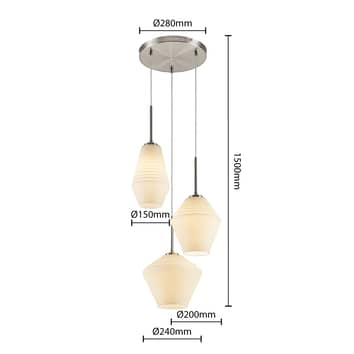 B-stock Lindby Ekkis pendant lamp hanging lamp hanging lamp light LED 3 fl. Round Opalw46