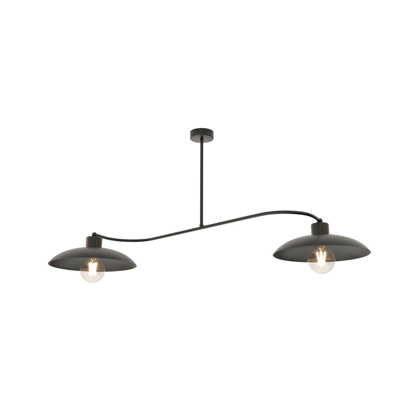 B-grade Foster ceiling light, LED lamp, black metal, 2-light, 100 cm lighting lamp