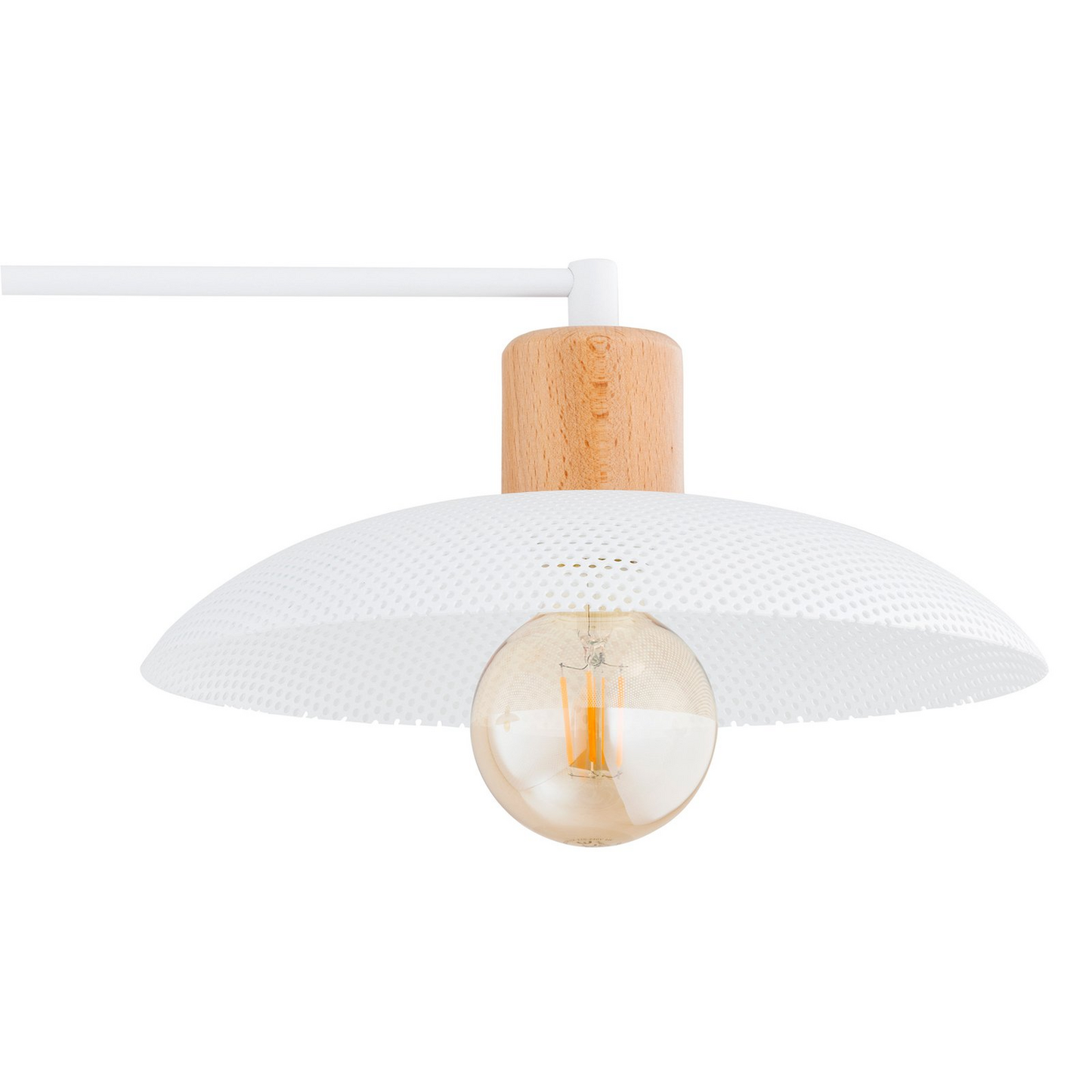 B-Ware Kobe Deckenleuchte Lampe Beleuchtung Vierflammig Stahl Holz Weiß E27 Leuchte