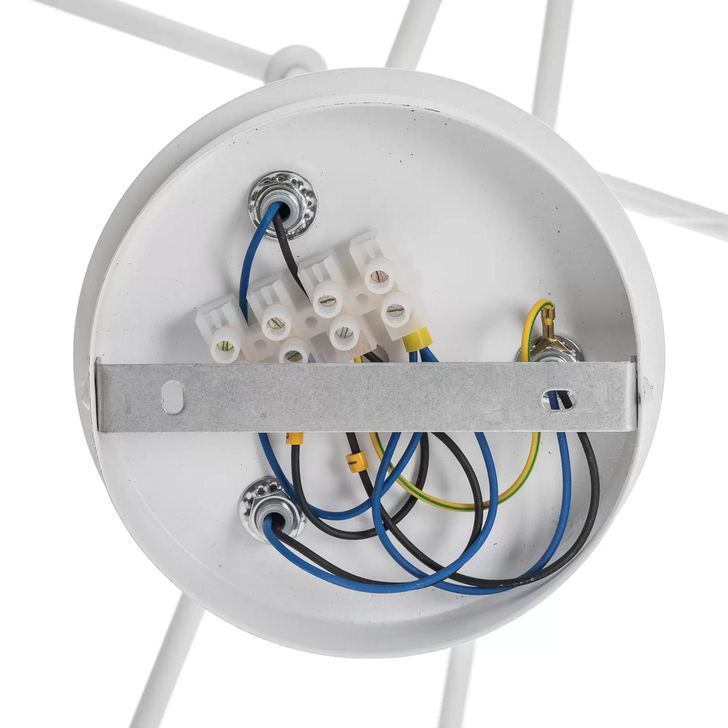 Loftljósið Pregos 6, í B-flokki, sex ljósastaurar, hvítt. Loftlampi. Sjá texta/mynd.