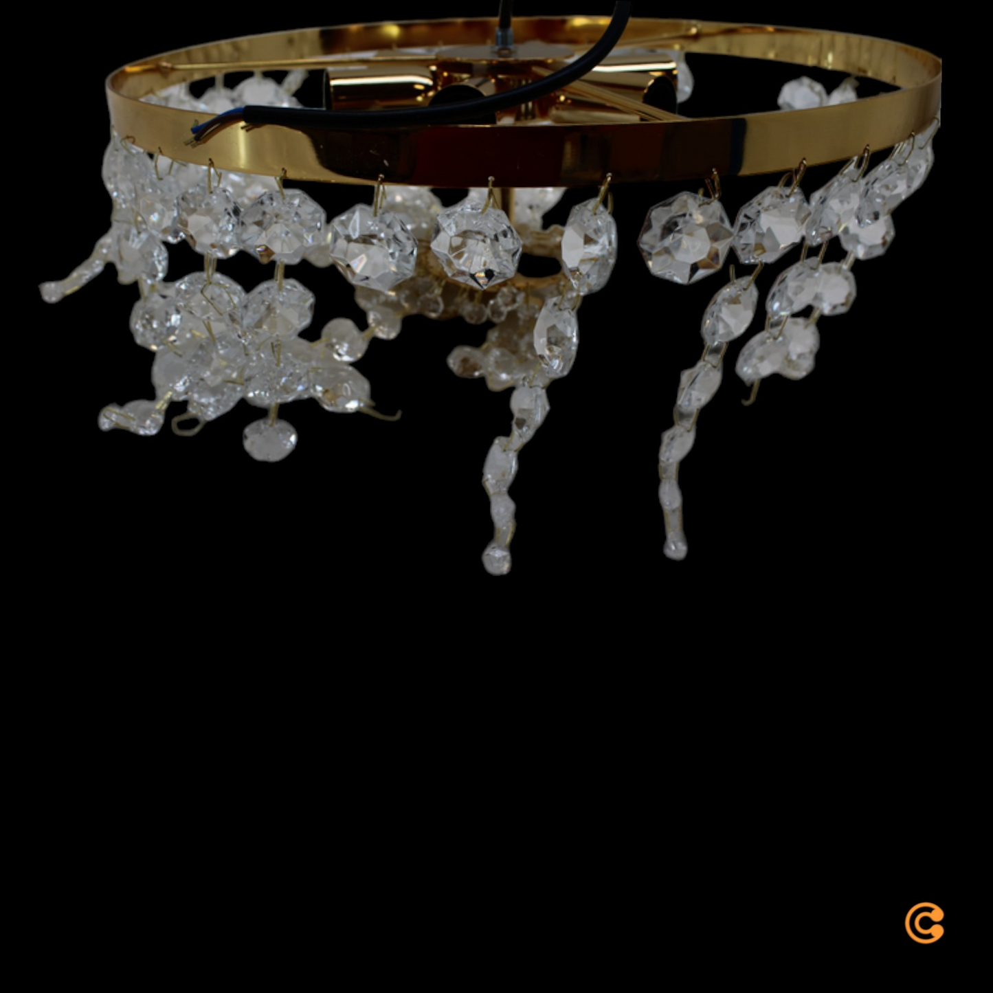 B-flokks Kolarz Retrofit loftlampi Valerie 6 ljósa kristalhengilampi Sjá texta/myndir