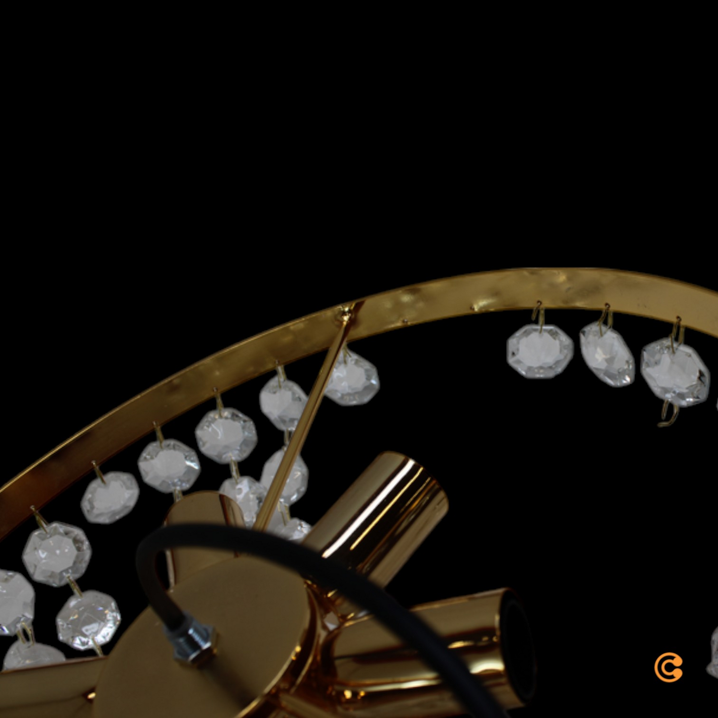 B-flokks Kolarz Retrofit loftlampi Valerie 6 ljósa kristalhengilampi Sjá texta/myndir