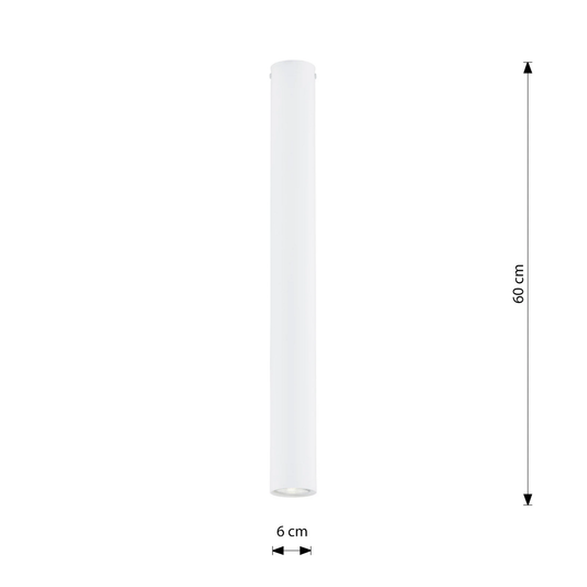 B-flokks Emibig Tecno 1 XL loftljós, hengiljós, GU10, H60 cm, hvítt