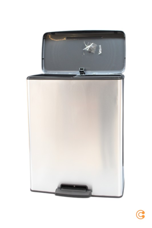 B-flokks Curver Deco Bin Slim 254619 ruslatunna 52 L silfurfötu Sjá texta/mynd