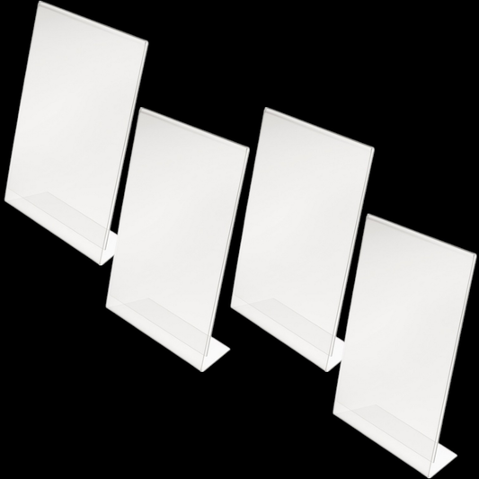 B-flokks Deflecto Classic Image L-laga gegnsæ borðsýningarstandar (DIN 4 stykki)