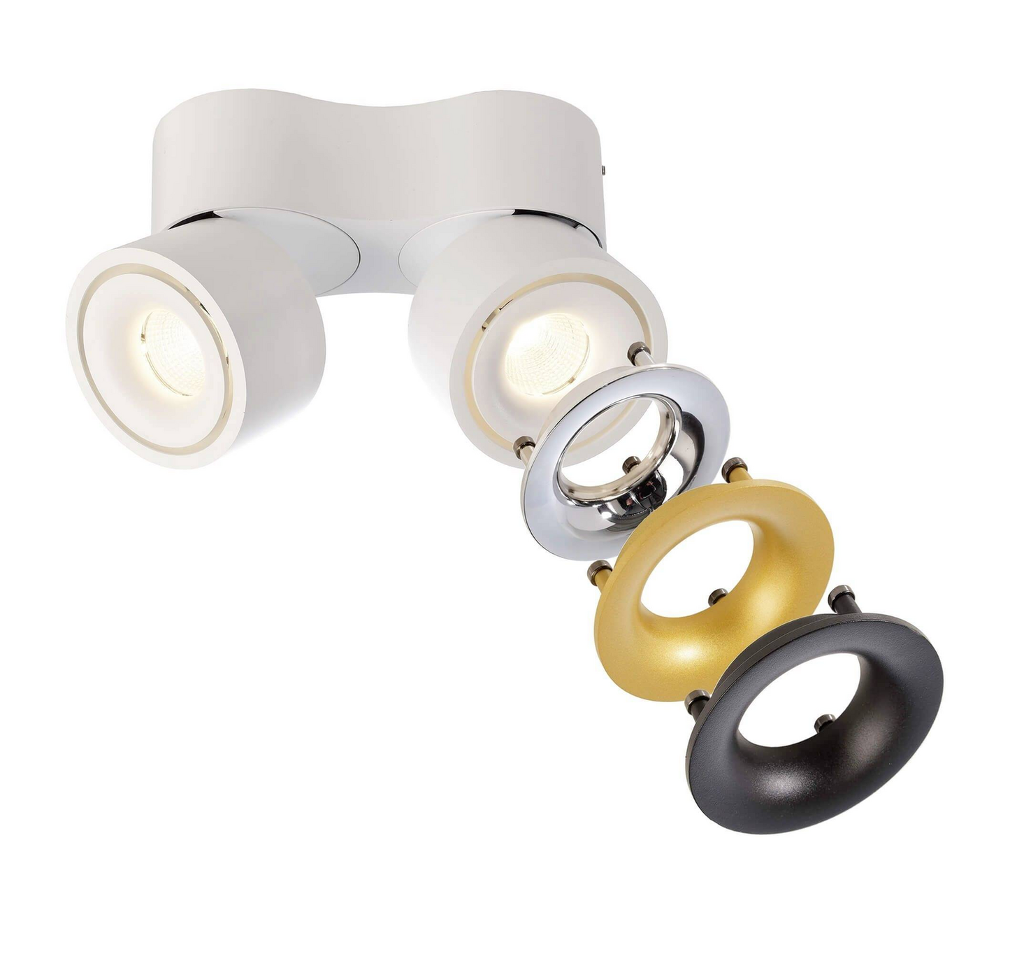 B-lager Deko Light loftljós, utanáliggjandi ljós, LED merkjahvítt, Uni II Mini Dou, hlýtt hvítt