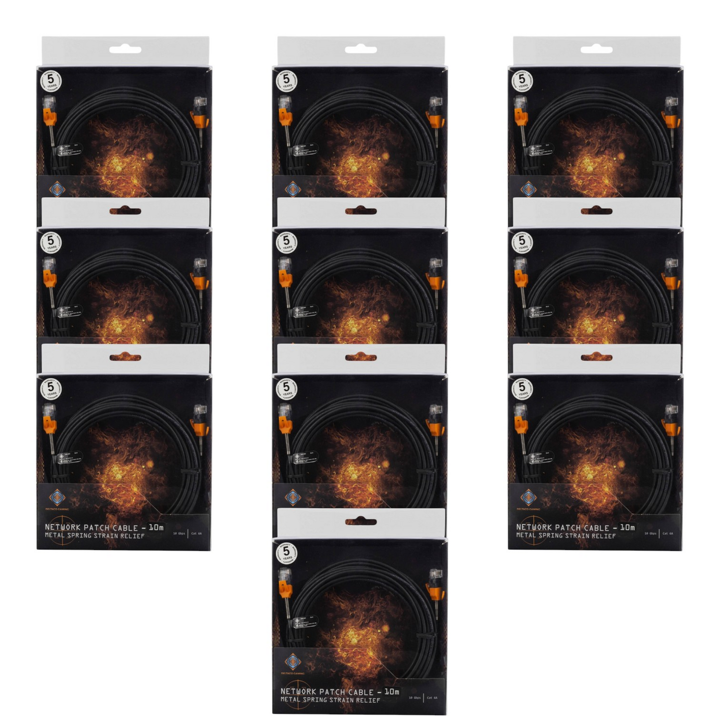 B-lager Deltaco Gaming tengikapall 10m netsnúra LAN snúra 10 stykki
