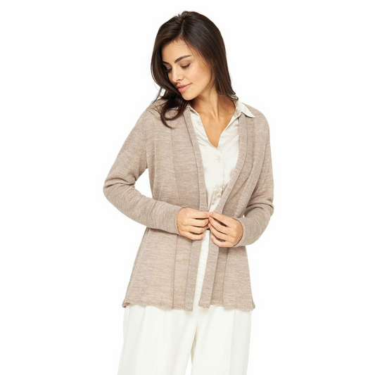 Apu Kuntur - Alpaka Strickjacke PENELOPE – Damen Schalkragenjacke aus Baby Alpaka