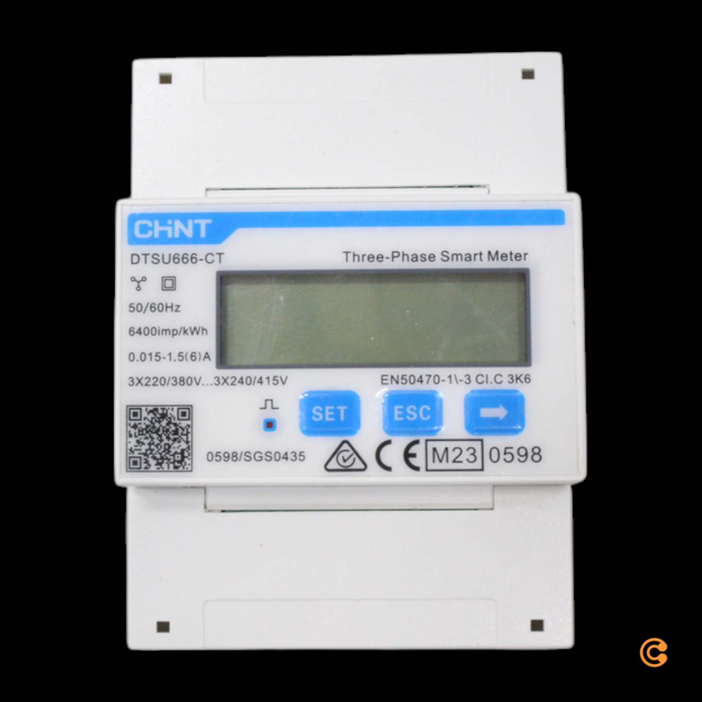 Stafrænn þriggja fasa mælir frá Chint, orkumælir, rafmagnsmælir Dtsu666 Ct, sjá texta
