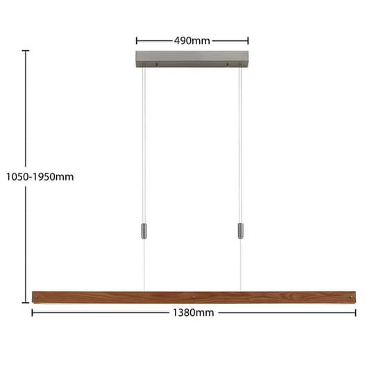 B-Ware Lindby Alimara Led Holz Hängeleuchte Wohnzimmerleuchte Pendelleuchte Deckenla460