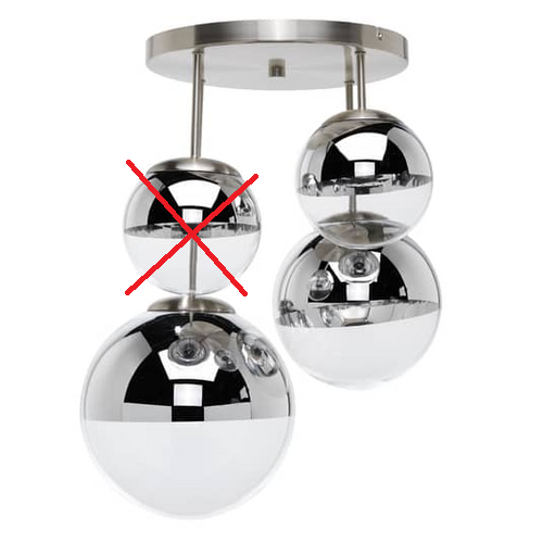 B-grade Lindby ceiling light, ceiling lamp, lamp, light Ravena, four-light, incomplete