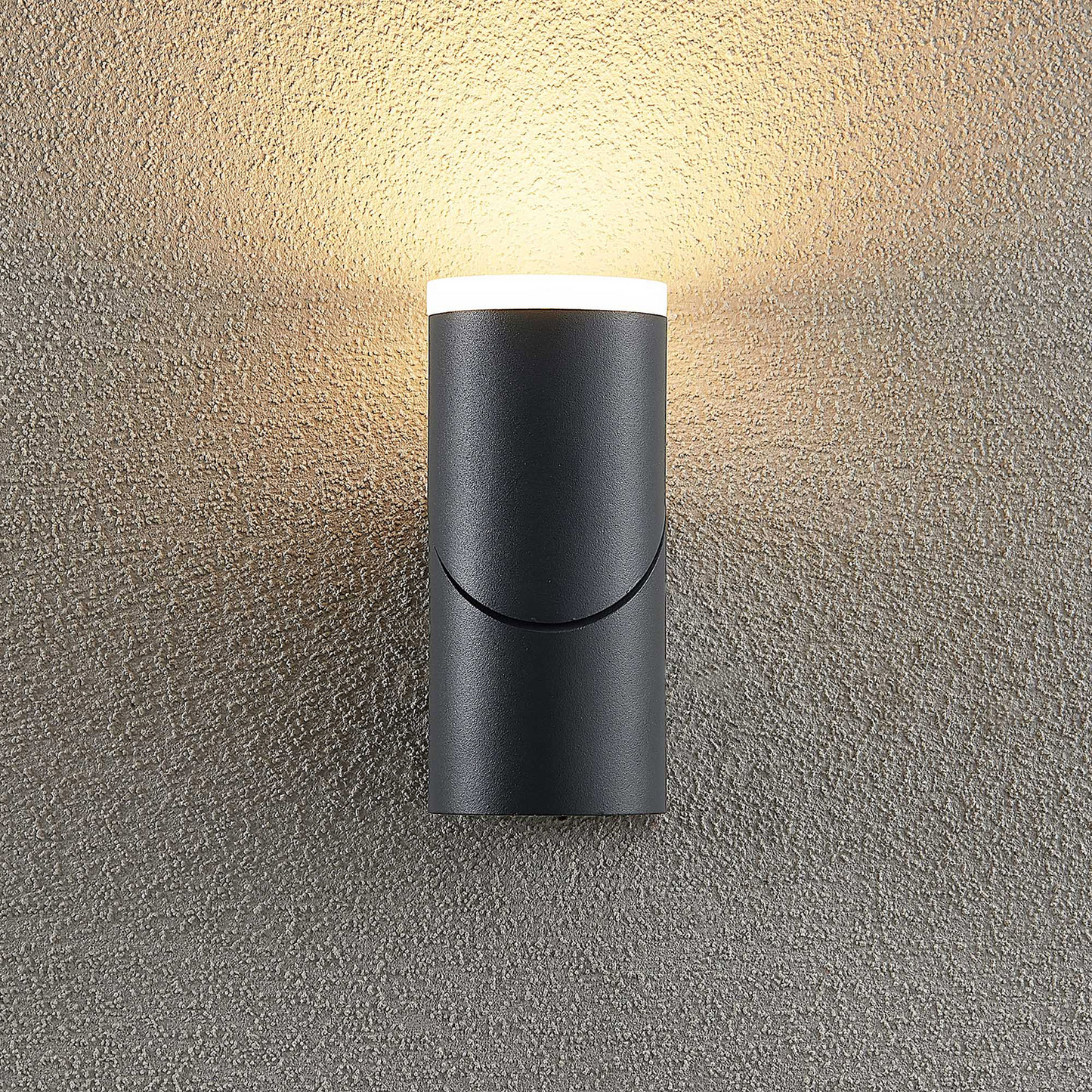B-grade Lindby Aspyn LED outdoor wall light, warm white, dark grey, 1-light, IP54