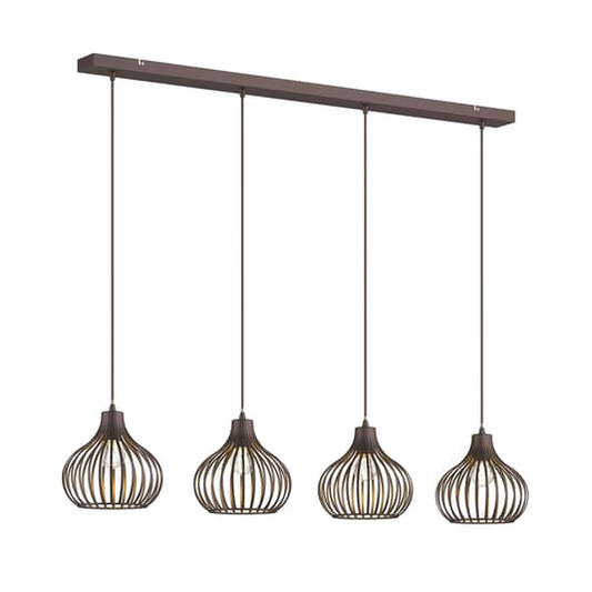 B-Ware Lindby Frances Hängelampe Hängeleuchte Pendellampe Lampe Leuchte Braun, 4 Fl.676