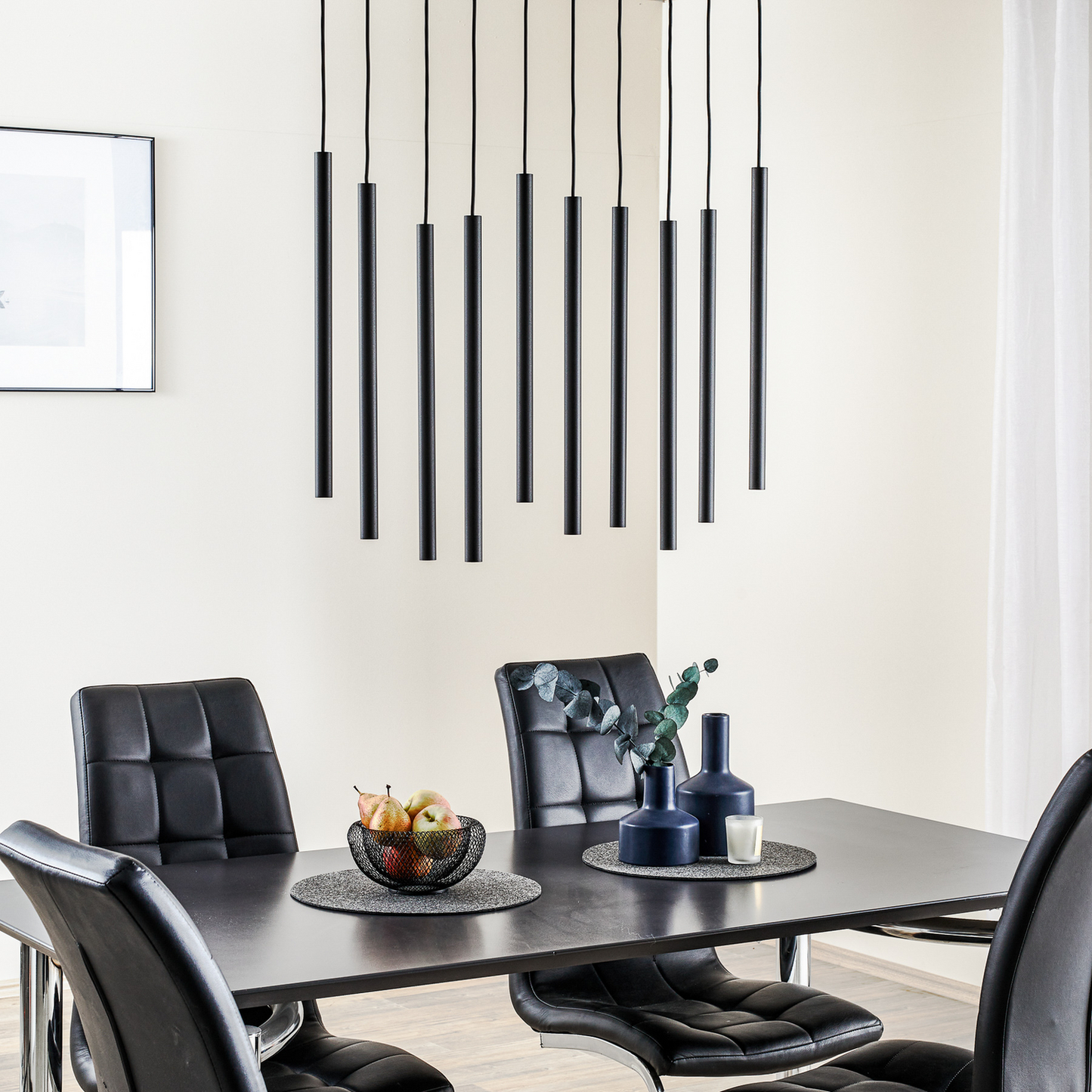 Hengiljós á lager, hengiljós, ljóslaser, tíu perur, svart stál