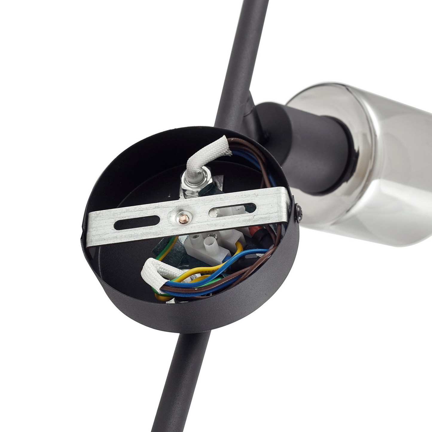 B-grade Lindby Netty ceiling light, 4-light, grey glass ceiling lamp, light, spotlight