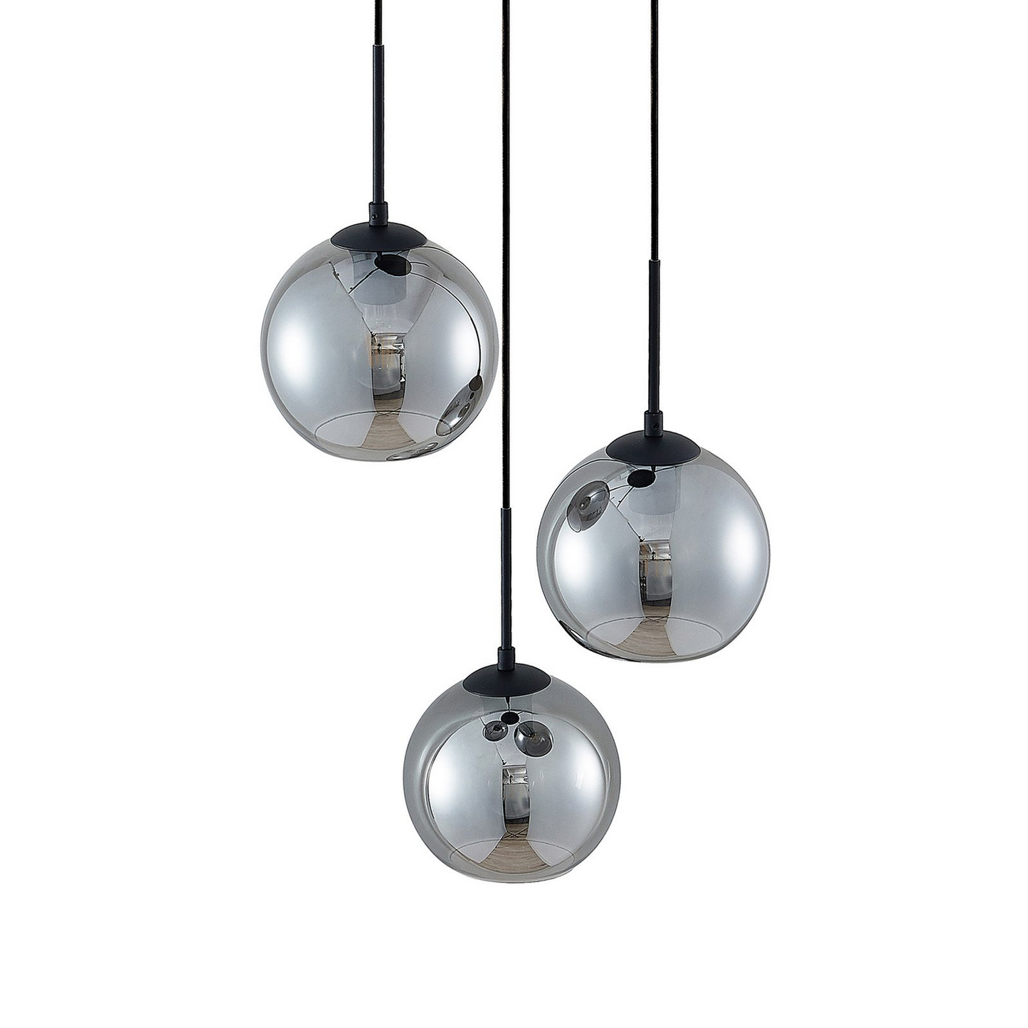 B-grade Lindby Jurian pendant light, hanging lamp, ceiling lamp, 3-bulb E27, Black 942 