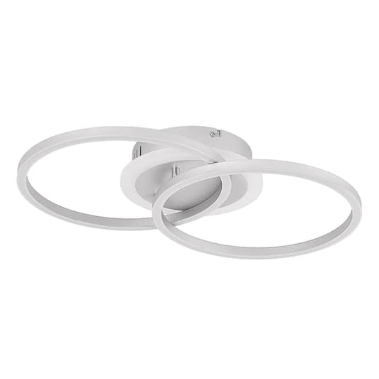 B-grade Lindby LED ceiling lamp, Fjardo ceiling lamp, decorative ceiling lamp, CCT rings silver LED 