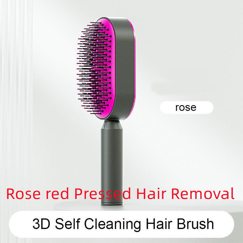 Self Cleaning Hair Brush For Women One-key Cleaning Hair Loss