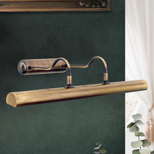 Stillanleg myndalampa í B-flokki, Lariga, fornmessing, 70 cm loftlampi, ljóskastari