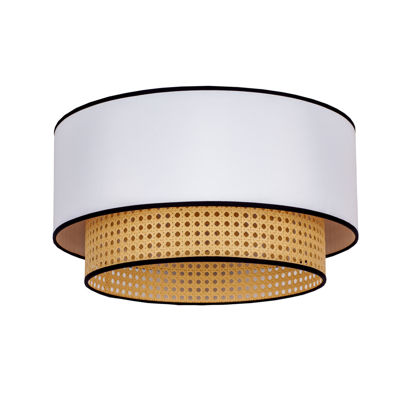 B-flokks loftljós Boho rotting textíl beige hvítt loftlampi lampi ljóspunktur