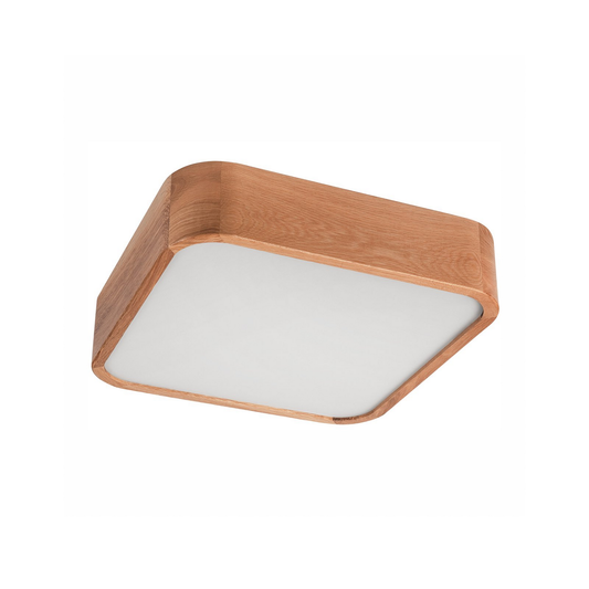 B-flokks Envostar Gaspar loftljós, ferkantað, tré, 35 x 35 cm, loftlampi, ljósabúnaður