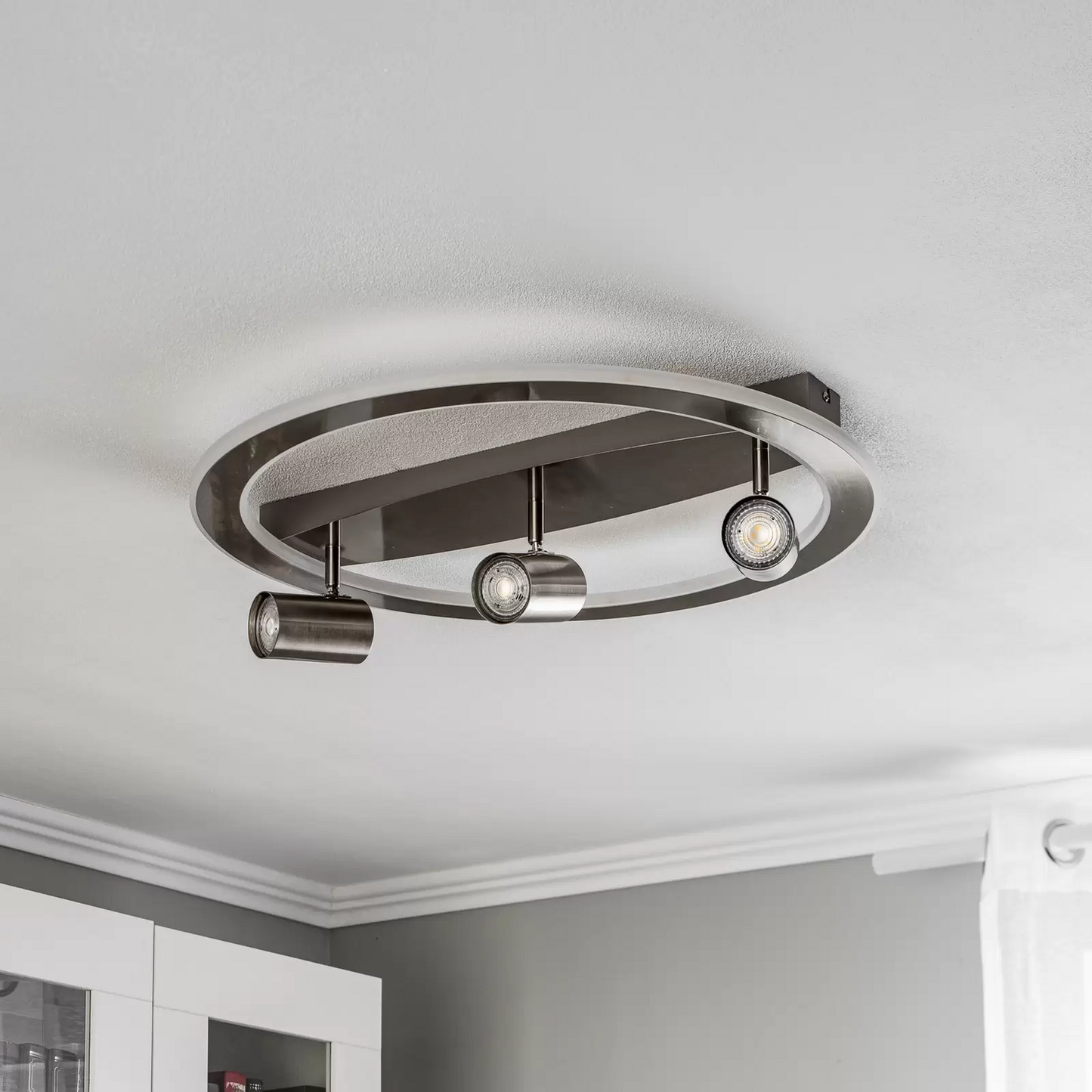 B-Ware Deckenlampe Led Deckenleuchte Lampe 4 Flammig Nickel Lindby Berisha Warmweiß