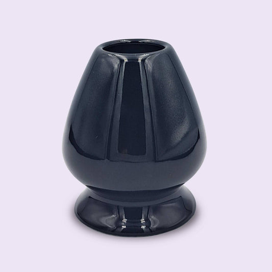 Matcha whisk holder Kusenaoshi black ceramic