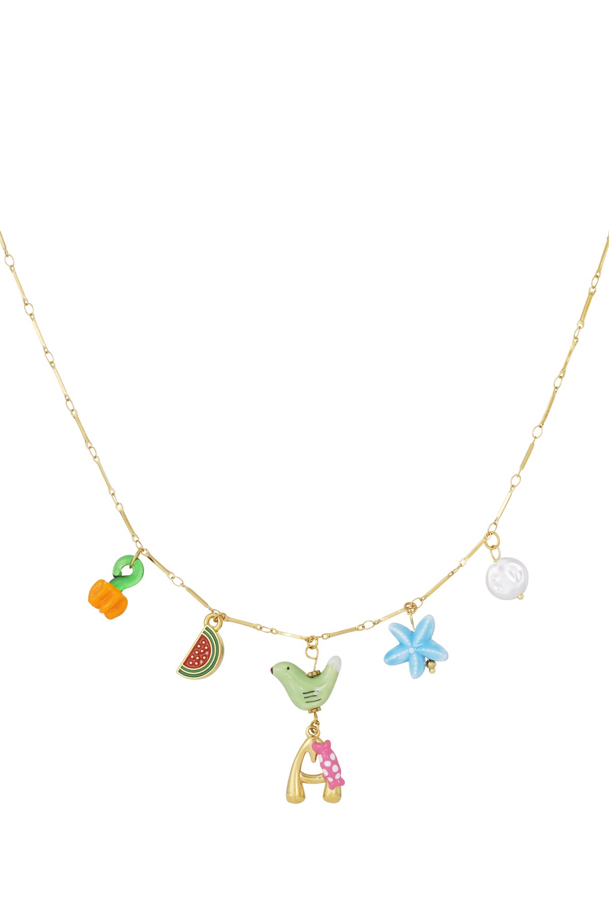 Happy Initials Halskette mit Charms