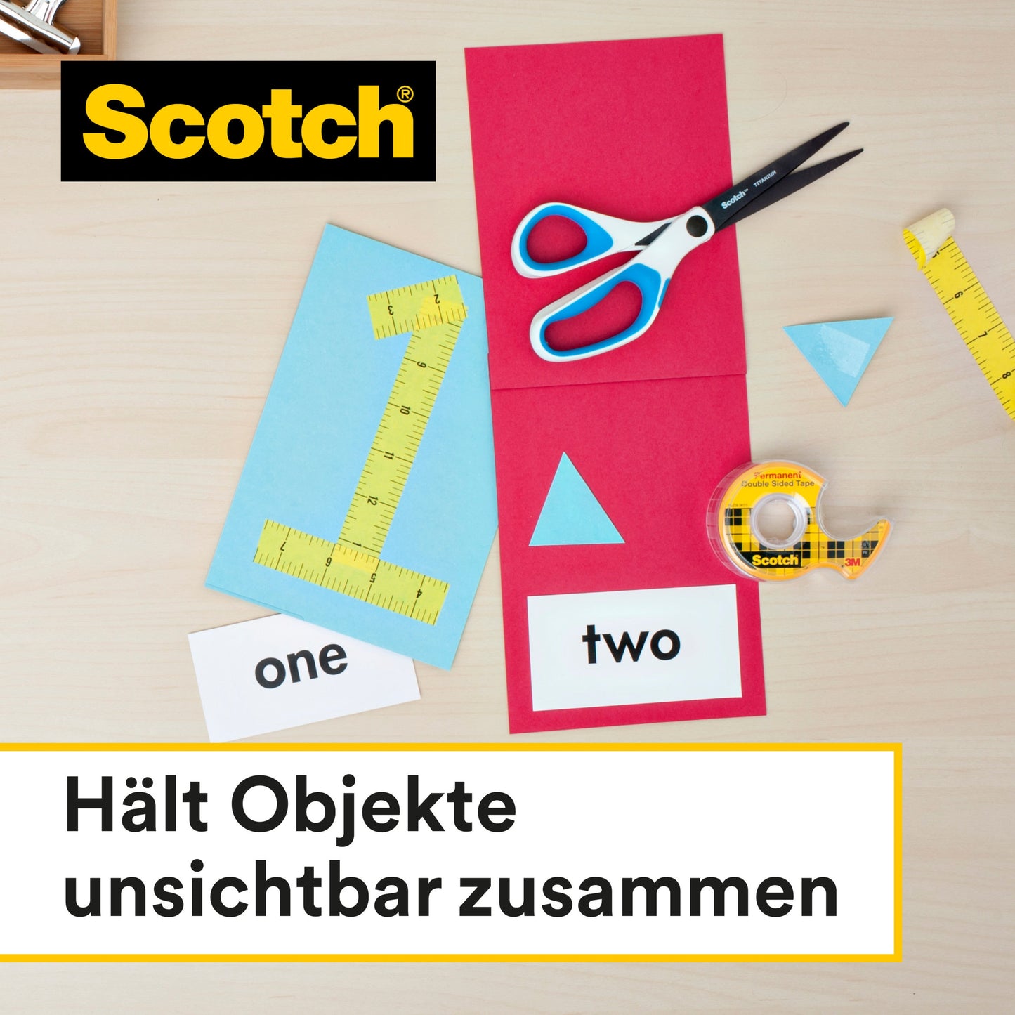 Scotch® doppelseitiges Klebeband, Nachfüllpackung, 2 Rollen, 12 mm x 6,3 m | Packung (1 Stück)