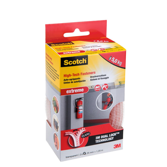 Scotch™ Extreme Verschlüsse, Transparent, 25 mm x 1,2 m, 2 Rollen | Packung (1 Stück)