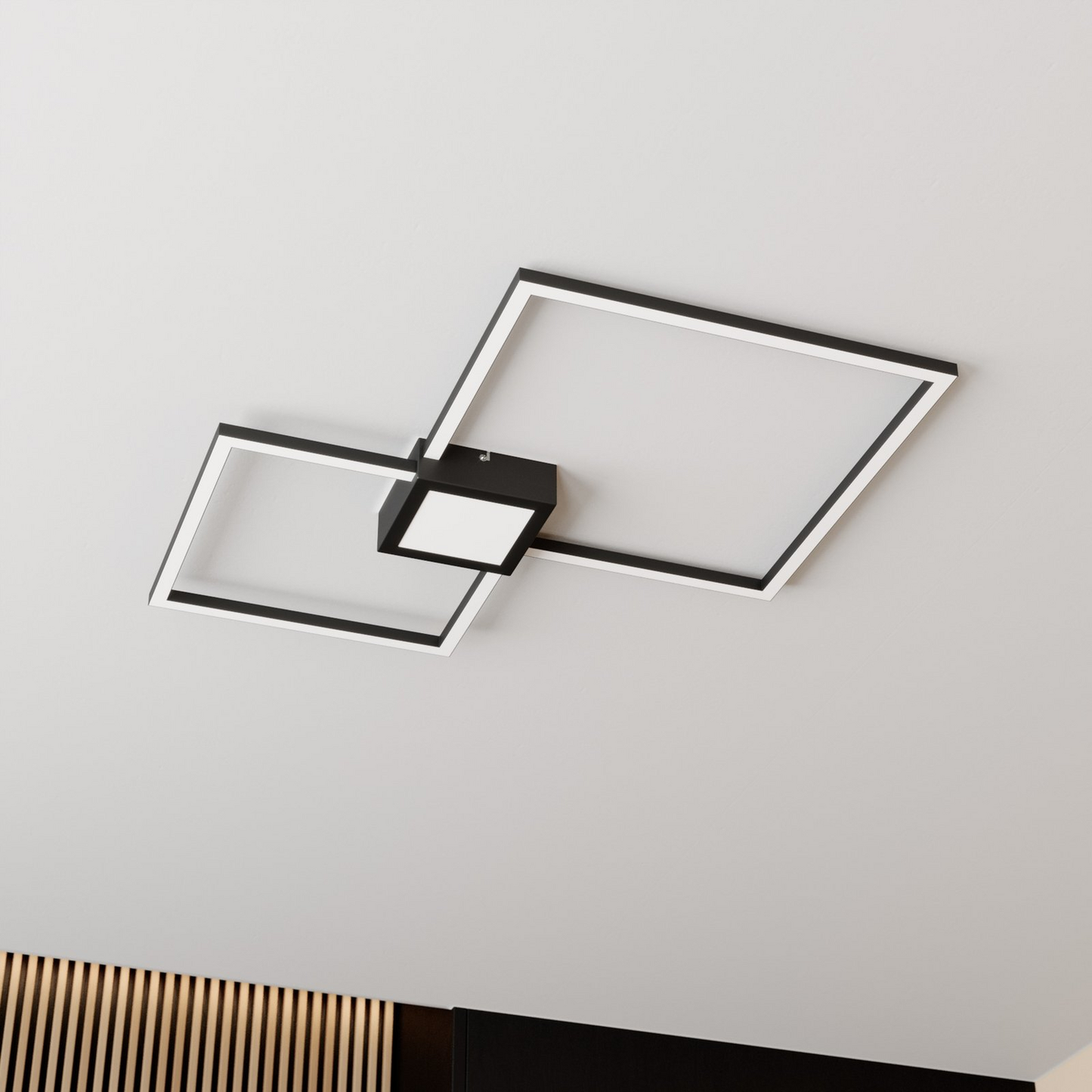 B-grade Lindby Duetto LED ceiling lamp, decorative ceiling light, LED anthracite, 28 W