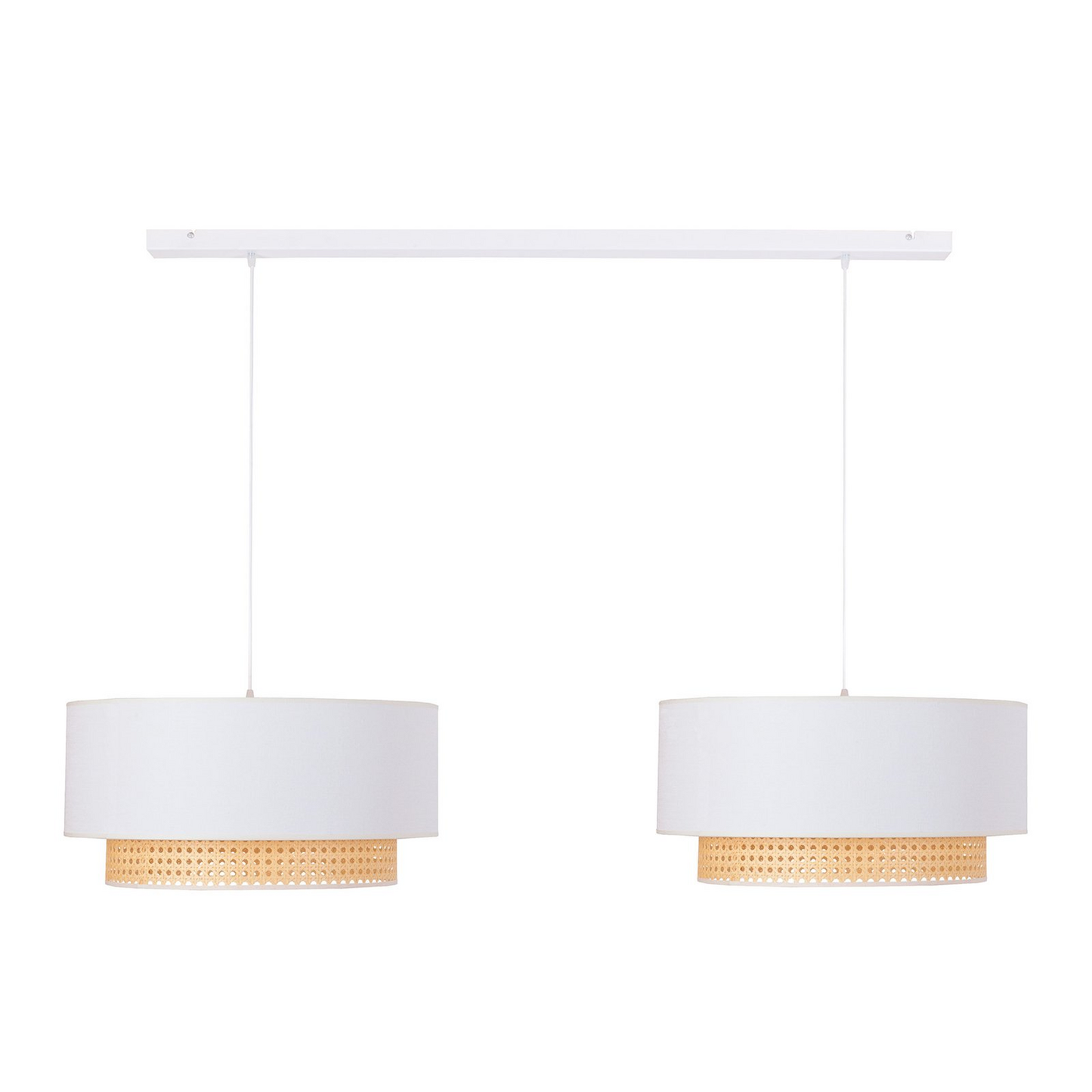 Hengilampi úr Boho textíl, kremhvítur/rotting, hengilampi, E27