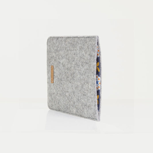 Hülle für Kindle Paperwhite 10 | aus Filz und Bio-Baumwolle | hellgrau - bloom | Modell "LET"
