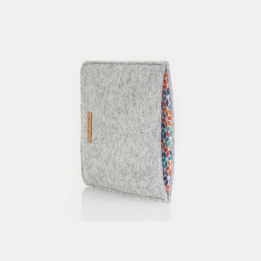 Hülle für Boox Note Air4 C | aus Filz und Bio-Baumwolle | hellgrau - colorful | Modell "LET"