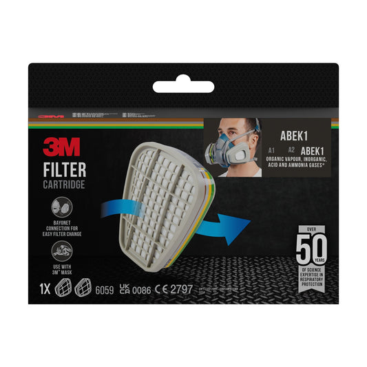 3M™ Filterpatrone 6059, ABEK1-Kombinationsfilter, 1 Paar/Packung | Packung (1 Stück)