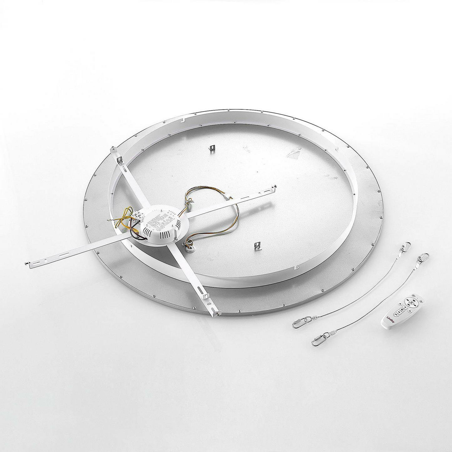 B-Ware Lindby Narima Led Deckenlampe Deckenlampe Lampe Cct ø 80 Cm 45 W Weiß Silber411