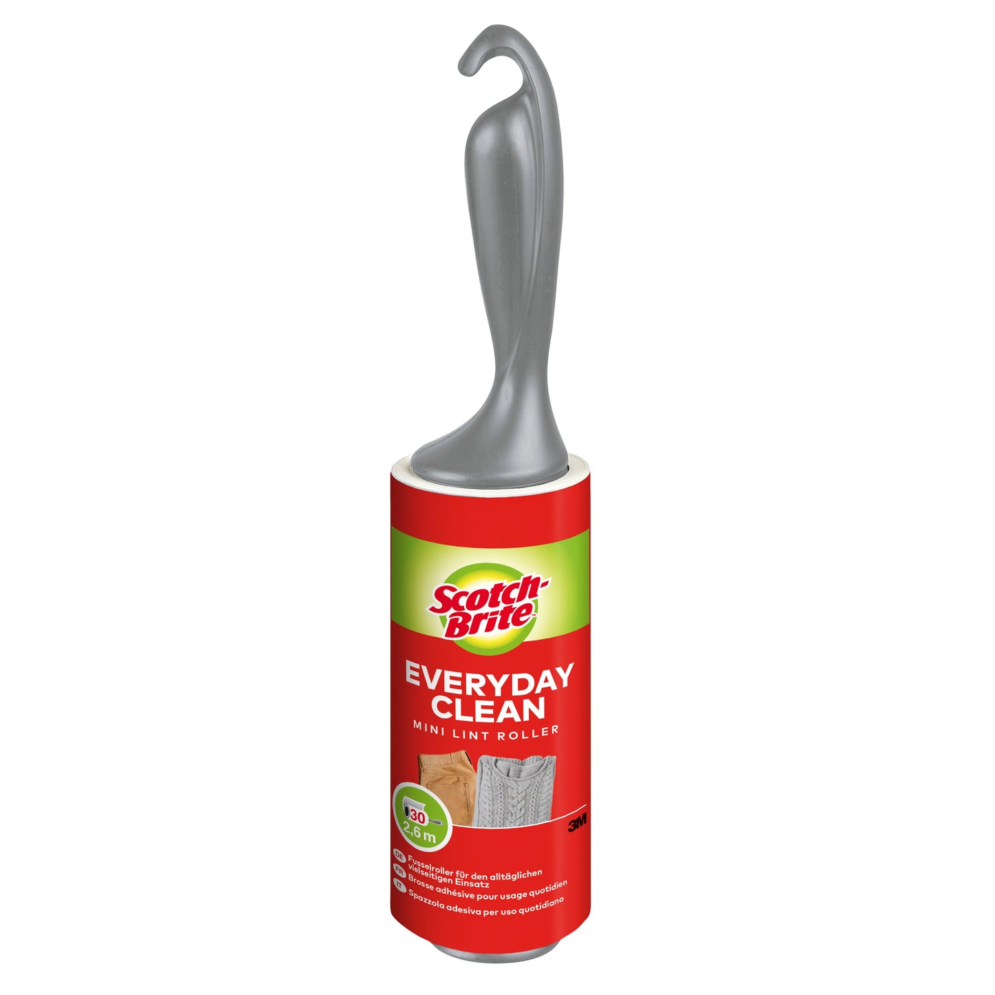 Scotch-Brite™ Everyday Clean Mini-Fusselroller, 30 Blatt, farbiger Griff, 1/Packung | Packung (1 Stück)