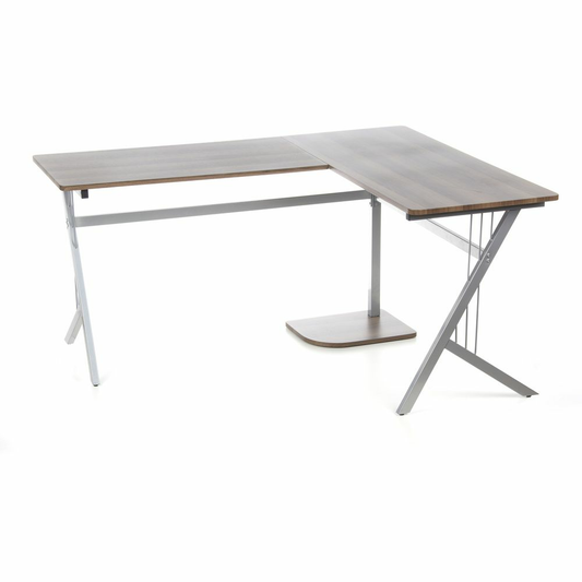 B-flokks Hjh skrifstofuhornborð, skrifborð, tölvuborð, Pollux valhnetu