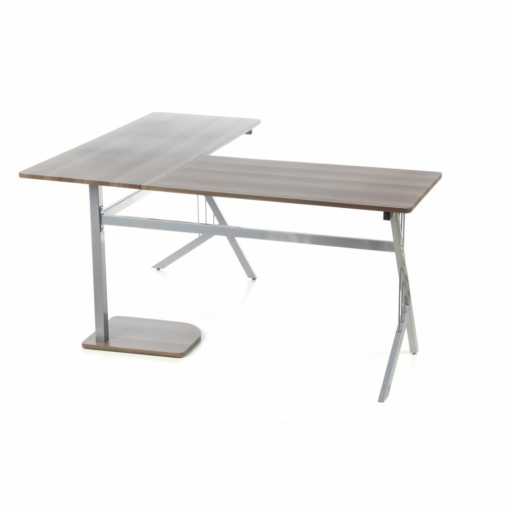 B-flokks Hjh skrifstofuhornborð, skrifborð, tölvuborð, Pollux valhnetu