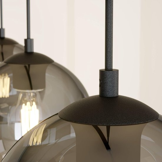 Hengilampi Lindby Sofian hengilampi ljósaperur 3 perur E27 reykgrár 