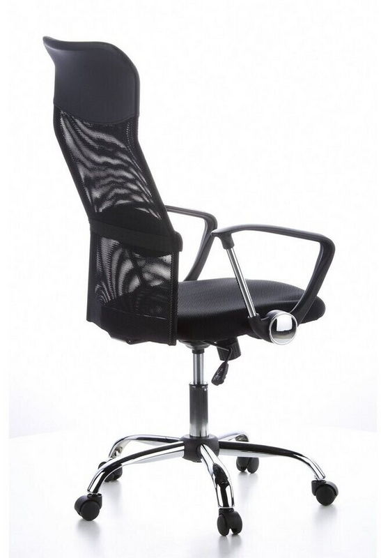 Skrifstofustóll í B-flokki, framkvæmdastjórnarstóll, skrifborðsstóll, Aria High, möskvaefni, gervileður, svartur