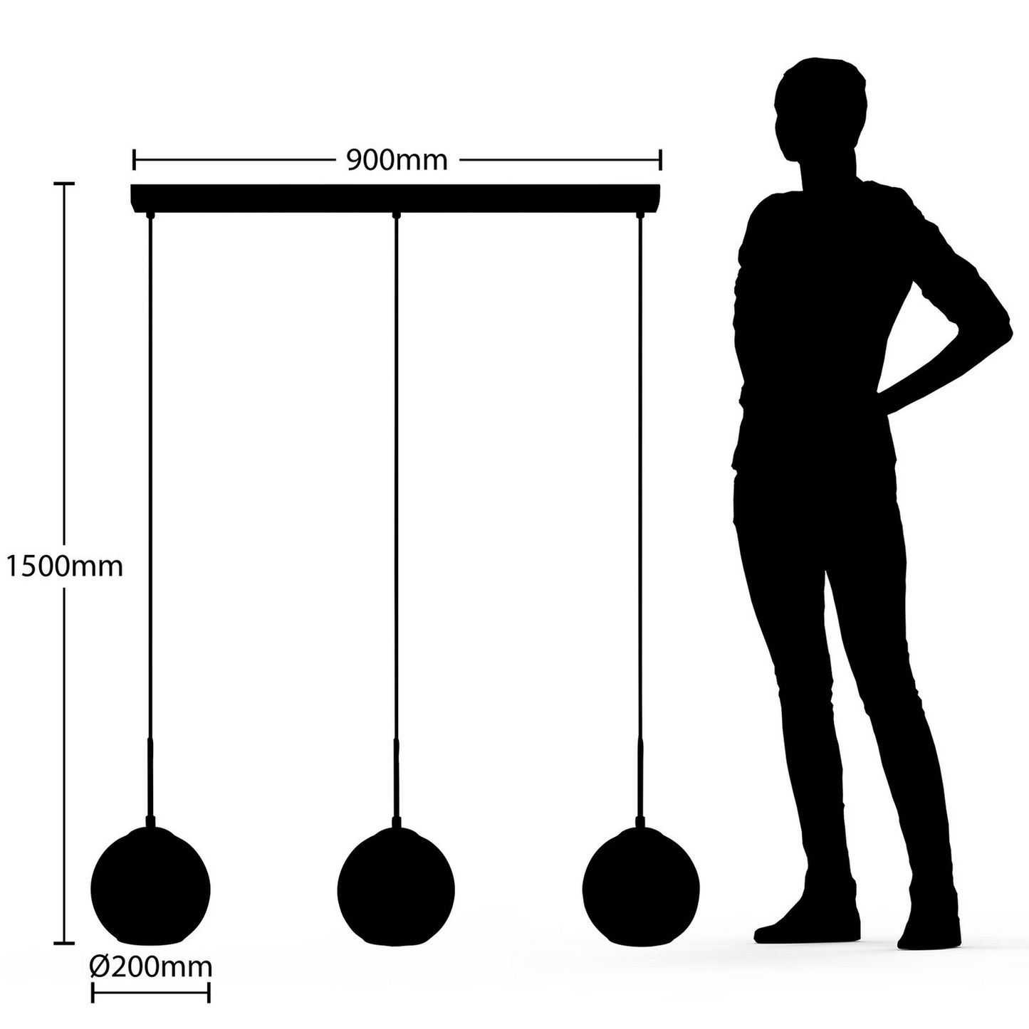 B-grade Lindby Hiwana pendant light, ceiling lamp, hanging lamp, light fixture, E27, Rauchg413 